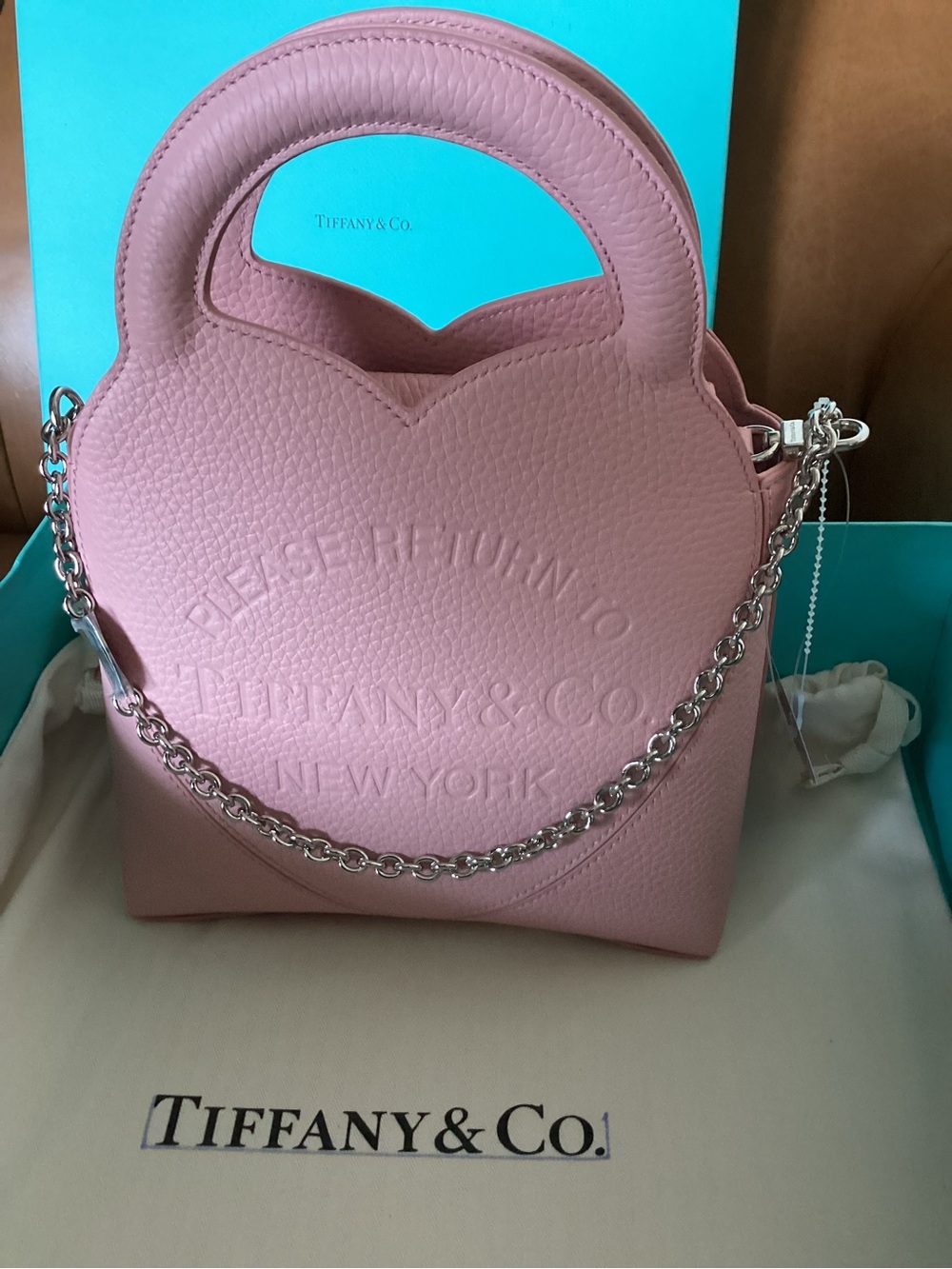 Tiffany & Co. Pink Heart-Shaped Leather Mini Bag *Collector’s item*